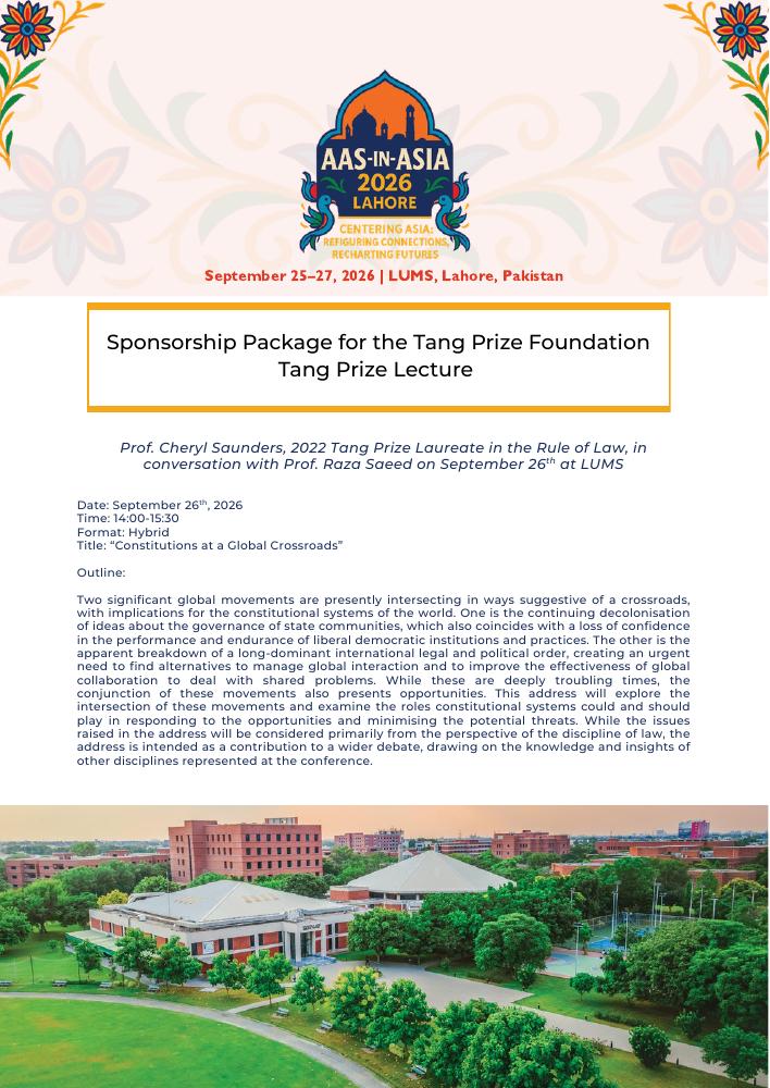Tang Prize Foundation Sponsored Lecture: “Constitutions at a Global Crossroads”